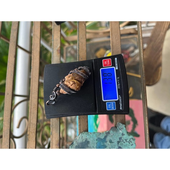 Fossil Shell, Carnelian Agate, WireWeavedUniques - Picture 6 of 9